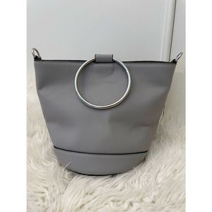COLAB Faux Grey Leather Bracelet Bucket Bag
